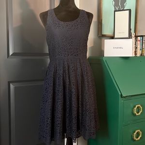 J crew fit and flare navy dress